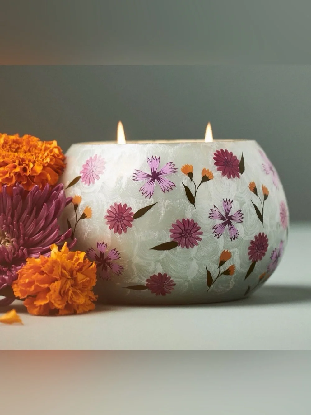 Anthropologie Mari fruity clementine and jasmine glass candle, NEW!